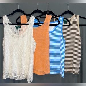 ✨4 for 60✨ Designer Tank Top Pack Medium Ralph Lauren Liz Claiborne Sigred Olsen